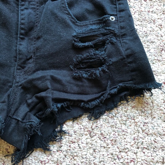 AMERICAN EAGLE Black Hi-Rise Festival Shorties 6 - Picture 4 of 8